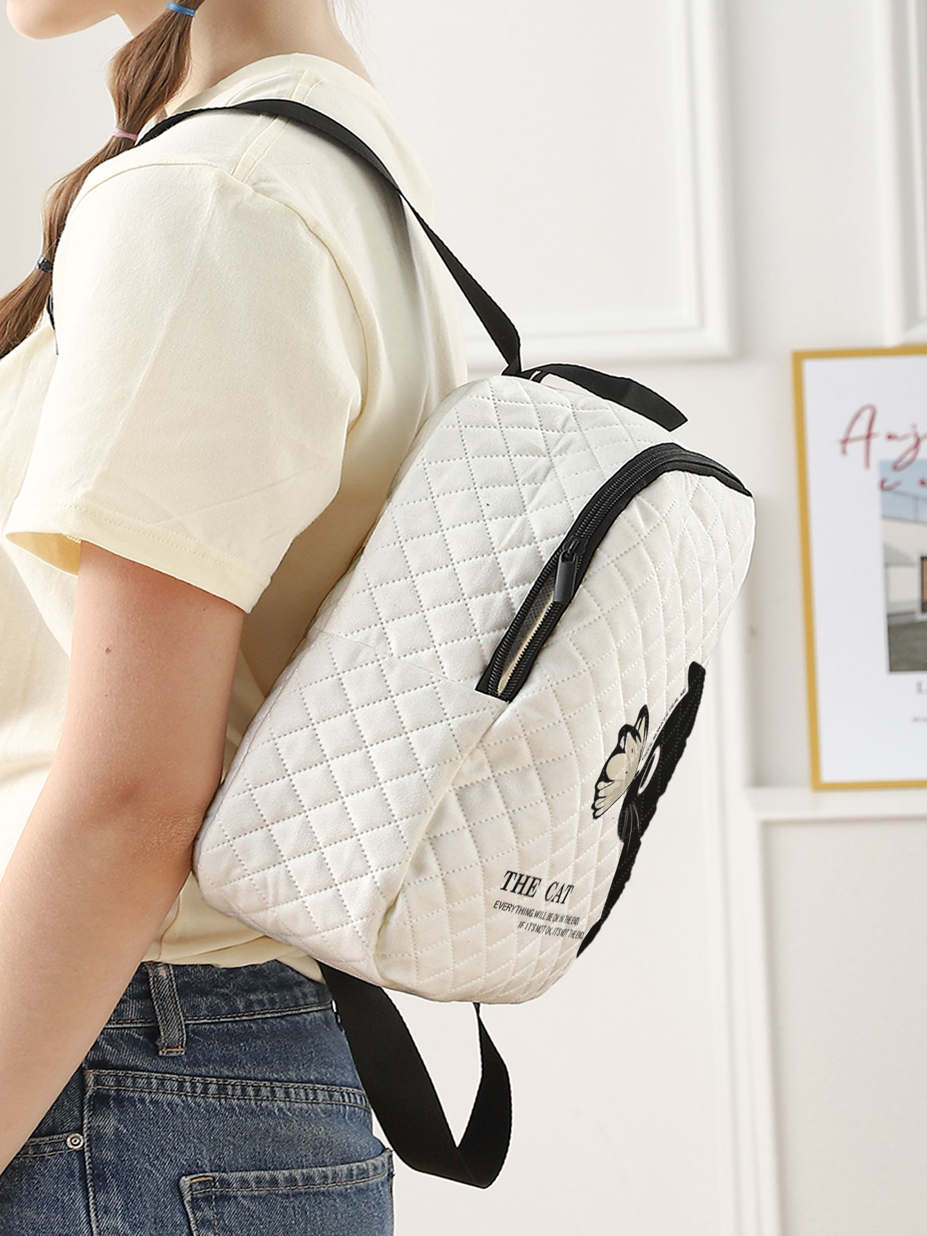 Black Cat Butterfly Print Quil - Mini Backpack Purse review and price
